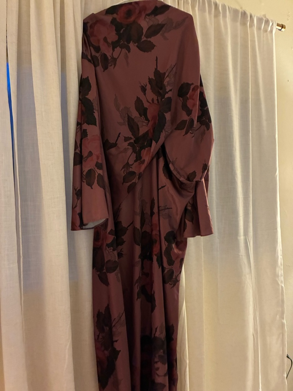 ASOS Plum Floral Maxi Dress with Black Rose Print
